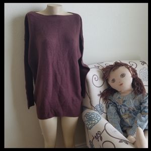 🆕️Anthro-brown oversized tunic sweater L